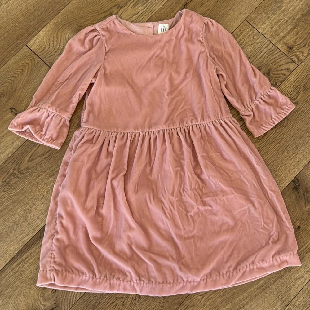 Girls GAP Blush Pink Kids Soft Velvet Dress